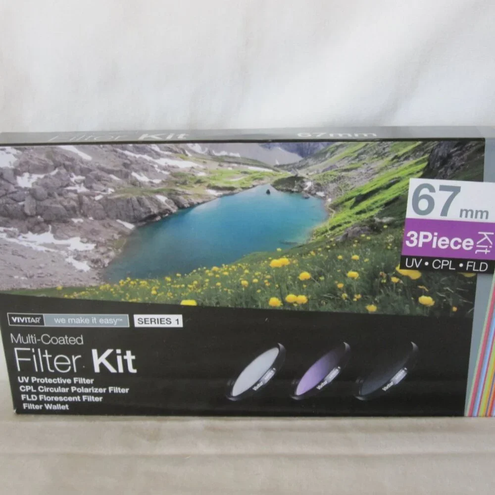 Vivitar Series 1 Multi-Coated 3pc 67mm Camera Lens Kit - UV, CPL, FLD- Brand New